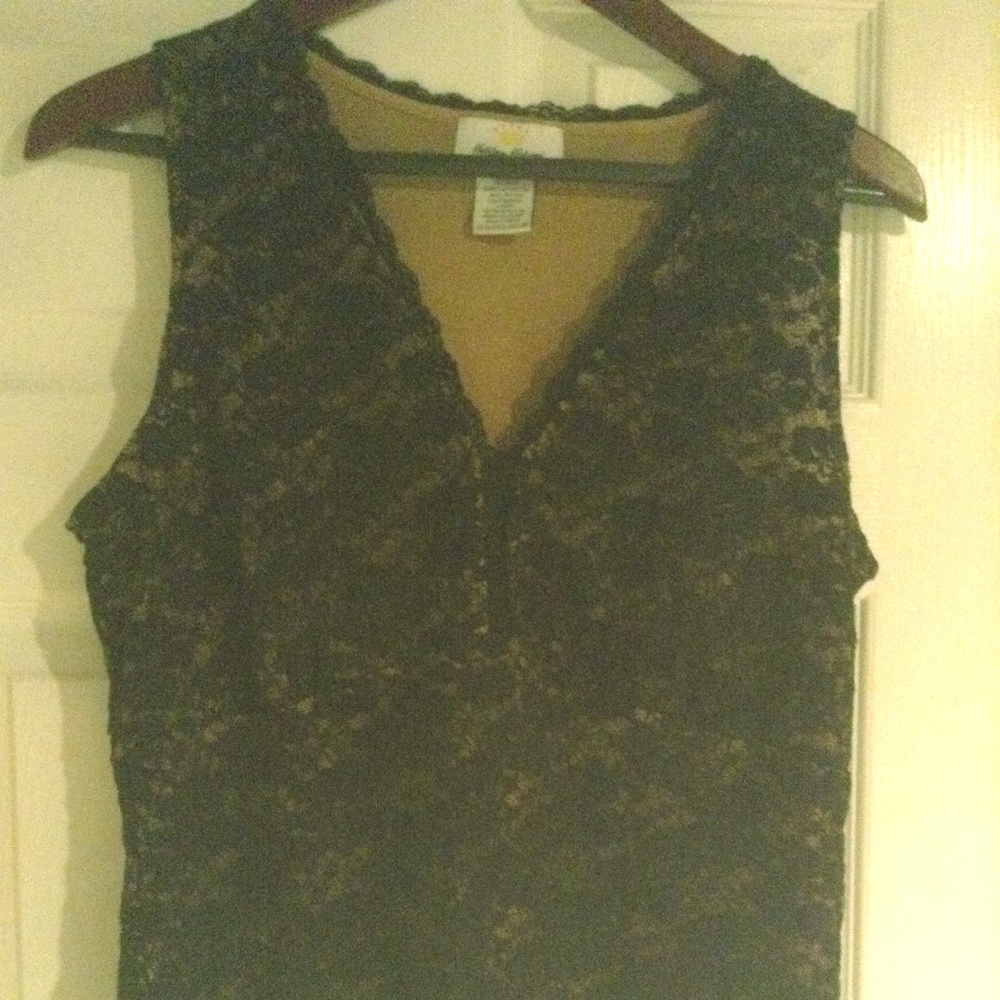 Kathleen Kerwood Black Lace Top